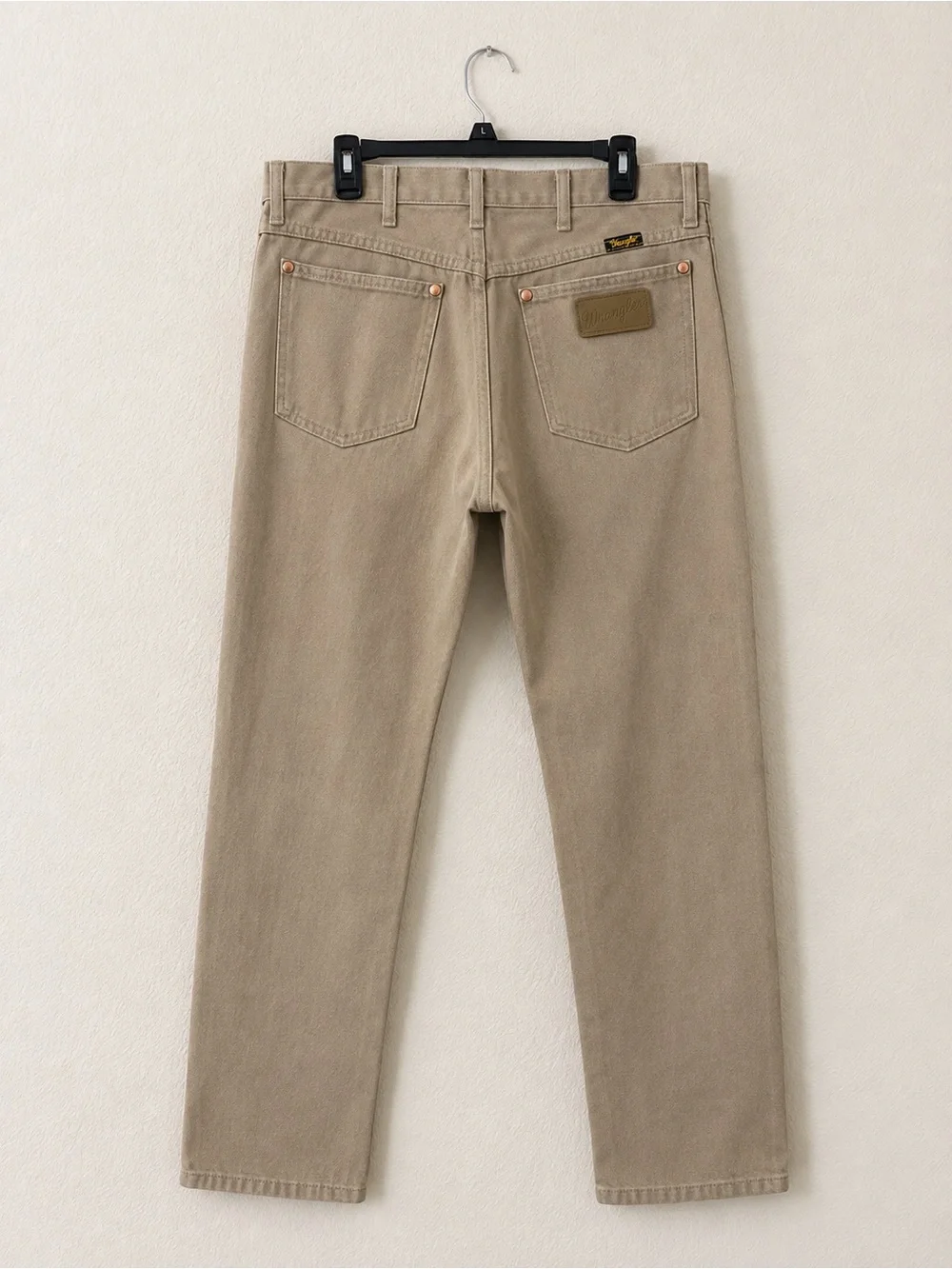 Wrangler Men’s 31x34 Tan Khaki Straight Leg Jeans 100% Cotton
